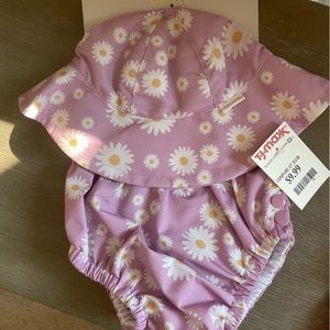 12 Month TAHARI BABY SUN HAT AND MATCHING SWIM DIAPER: BUNDLE!